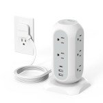 TESSAN 11-Outlet Tower Power Strip with USB Ports