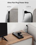 10Ft Flat Plug Power Strip with 12 Outlets & USBs