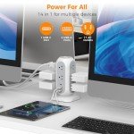 TESSAN 11-Outlet Tower Power Strip with USB Ports