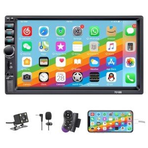 7-Inch Double Din Bluetooth Car Stereo with Touch Screen