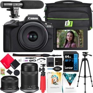 Canon EOS R50 Mirrorless Camera with 2 Lenses Bundle