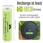 Lightalent AA Rechargeable Batteries for Outdoor Lights