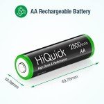 HiQuick 2800mAh Rechargeable AA Batteries, 8-Pack