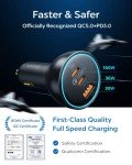 160W USB C Fast Car Charger with 3 Ports