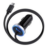 Fast USB C Car Charger with 3ft Cable