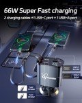 DreamBee 66W Fast USB Car Charger with Dual Cables