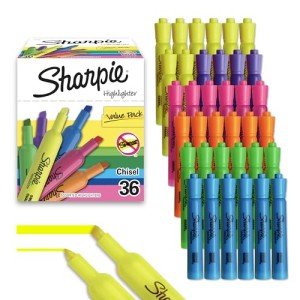 Sharpie Highlighters Set: Fluorescent & Pastel, 36 Count