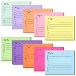 EOOUT 10-Pack Lined Sticky Notes, 3"x4