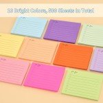 EOOUT 10-Pack Lined Sticky Notes, 3"x4