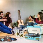 Bluetooth Portable Vinyl Record Player with Speakers