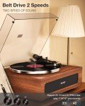 Retro Bluetooth Turntable with Built-in Speakers