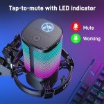 UHURU RGB USB Gaming Microphone with Boom Arm