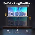 VIVOHOME 120-Inch Retractable Projector Screen HD