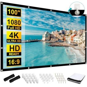 Frocopo 100-Inch Double-Sided Portable Projection Screen