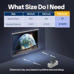 VIVOHOME 120-Inch Retractable Projector Screen HD