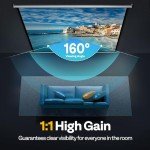 VIVOHOME 120-Inch Retractable Projector Screen HD