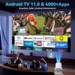 Portable 4K Mini Projector with Android 11