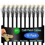 Lysymixs 6ft Cat6 Ethernet Patch Cable 10-Pack