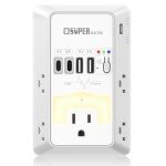USB Wall Charger Surge Protector with Timer & 5 Outlets
