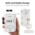 USB Wall Charger Surge Protector with Timer & 5 Outlets