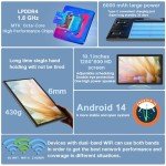 DMOAO 10.1" Android Tablet with Keyboard, 128GB RAM
