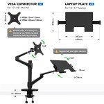 Viozon 2-in-1 Adjustable Monitor and Laptop Mount