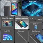RUIQIAI 7-Inch Android 11 Tablet, 2GB RAM, Expandable