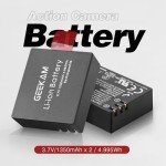Action Camera 3-Pack Rechargeable Battery & Charger