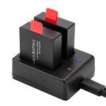 Action Camera 3-Pack Rechargeable Battery & Charger