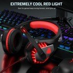 Gaming Headset with Microphone and LED Lights