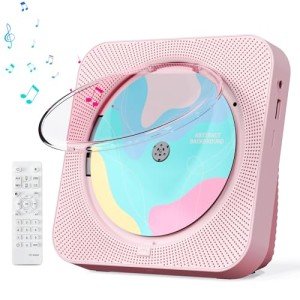 Bluetooth Portable CD Player with HiFi Sound - Pink