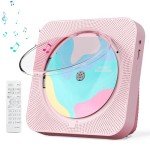 Bluetooth Portable CD Player with HiFi Sound - Pink