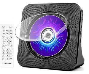 Portable Bluetooth CD Player with Speakers and Remote