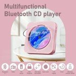 Bluetooth Portable CD Player with HiFi Sound - Pink
