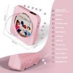 Bluetooth Portable CD Player with HiFi Sound - Pink