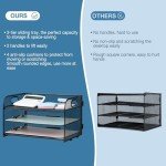 3-Tier Mesh Desk Organizer with Handle - Black