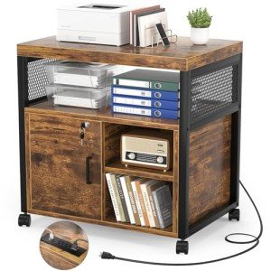 Unikito Modern Locking File Cabinet with USB Charging