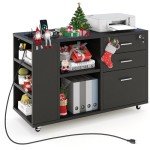 YITAHOME Mobile File Cabinet with Charging Station