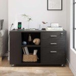 YITAHOME Mobile File Cabinet with Charging Station