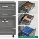 YITAHOME 3-Drawer Mobile Wood Filing Cabinet
