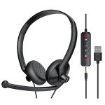 Wired USB Headset with Noise Cancelling Microphone