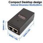 Gigabit PoE Injector 48V Power Adapter 15.4W