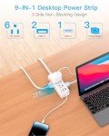 10ft Power Strip with Flat Plug and USB Ports