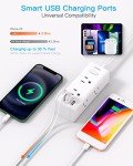 10ft Power Strip with Flat Plug and USB Ports