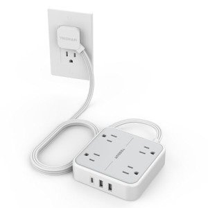 TESSAN Ultra Thin Flat Plug Surge Protector with USB