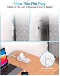 10ft Power Strip with Flat Plug and USB Ports