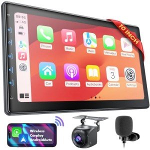 10" Touch Screen Double Din Car Stereo with Bluetooth