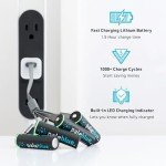 Pale Blue USB Rechargeable AA Batteries - 4-Pack