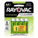 Rayovac 4-Pack Rechargeable AA Batteries