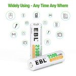 EBL 2500mAh AA Rechargeable Batteries - 24 Pack